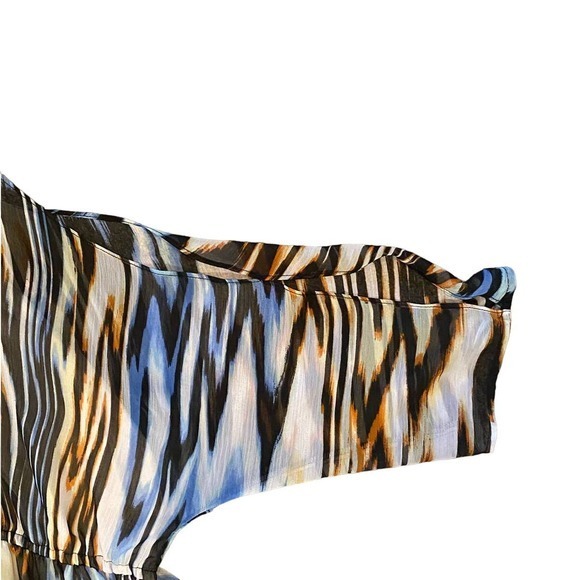 Allen B. By Allen Swartz Flowey Off Shoulder Boho Long Maxi Dress Size 4 - Picture 7 of 11